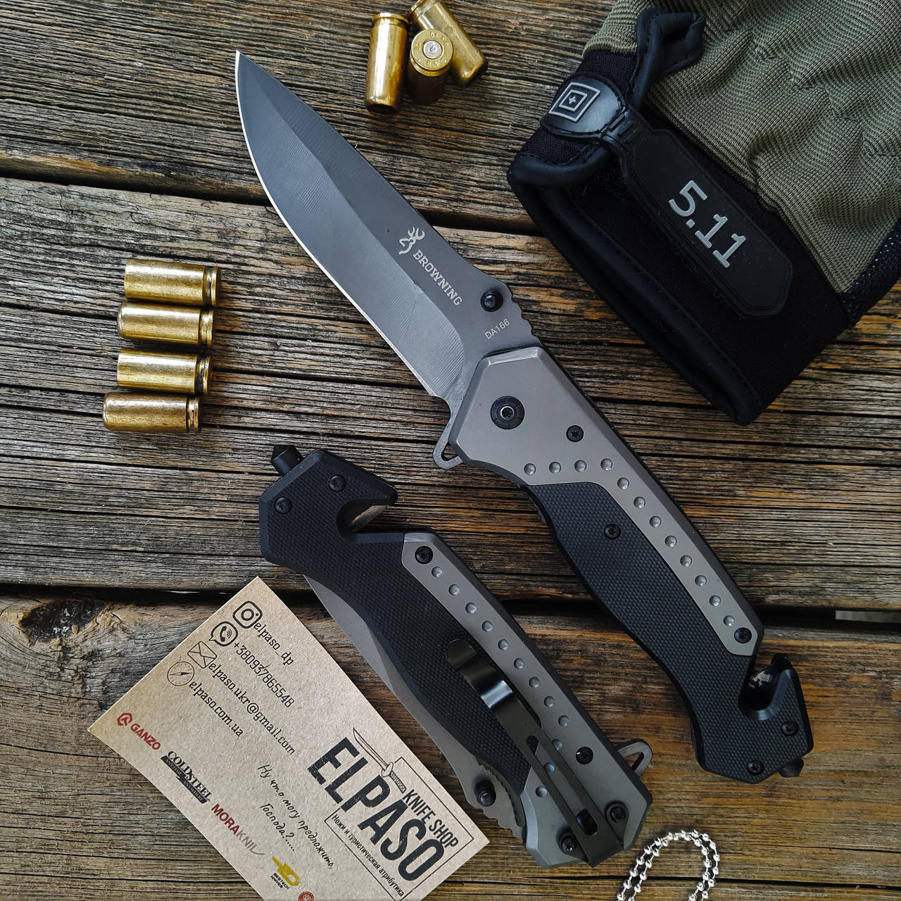 

Тактический нож складной "Browning Tactic-S" Хват G-10, Сталь- 8Х13, полуавтомат, Черный