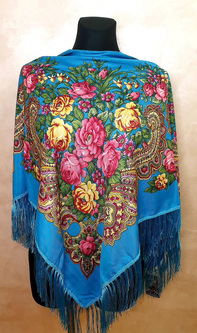 

Платок Украиночка 1.2 м х 1.2 м голубой