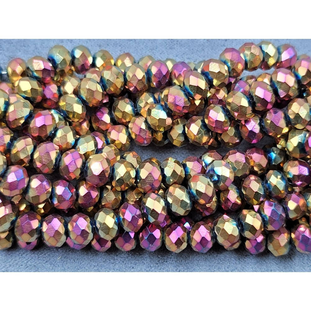 

Хрустальные бусины(стекло). Размер - 6 мм. В упаковке 95-105 шт. Цвет - металлик