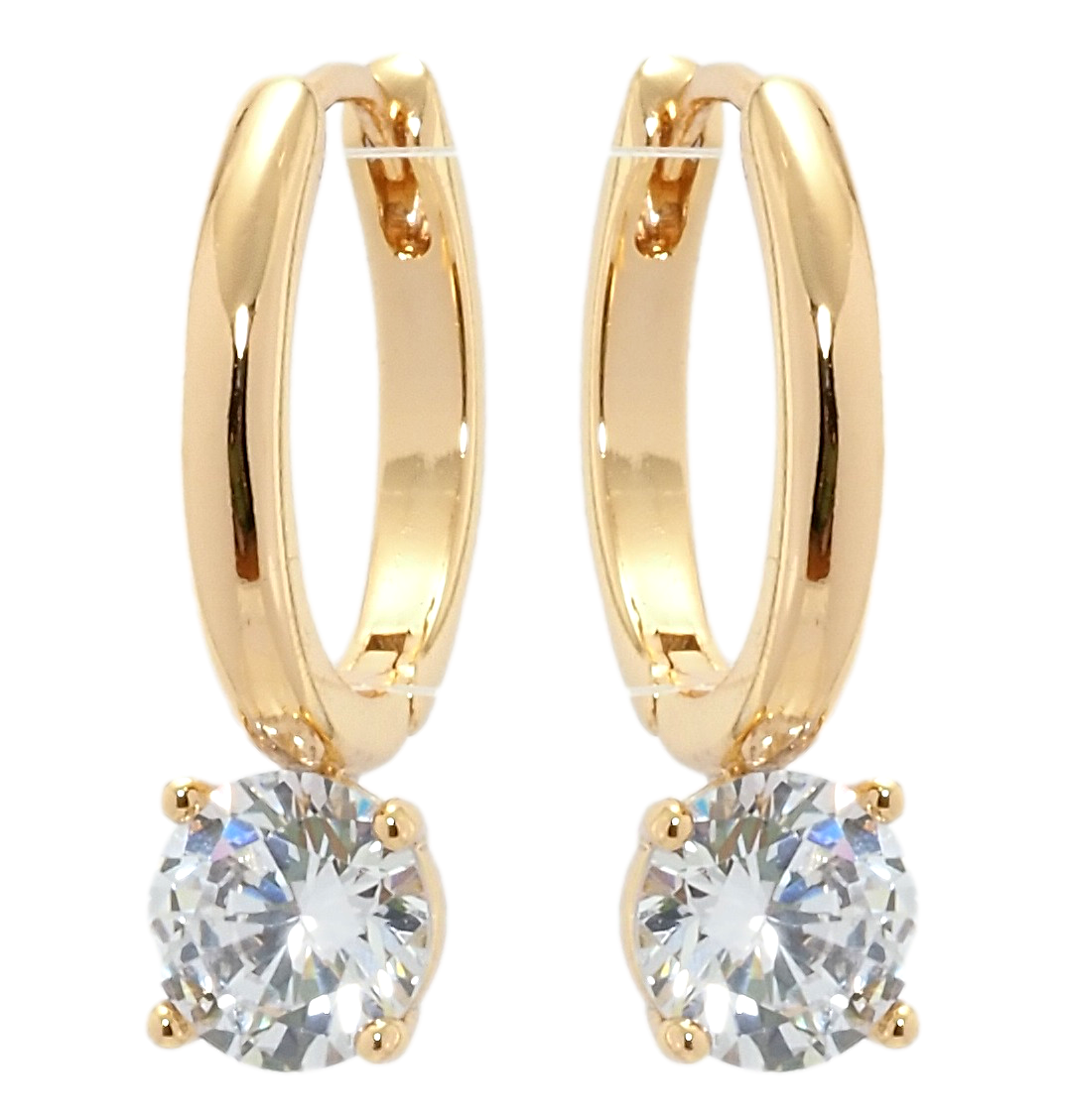 

Серьги Xuping Позолота 18K колечки "Фианиты"