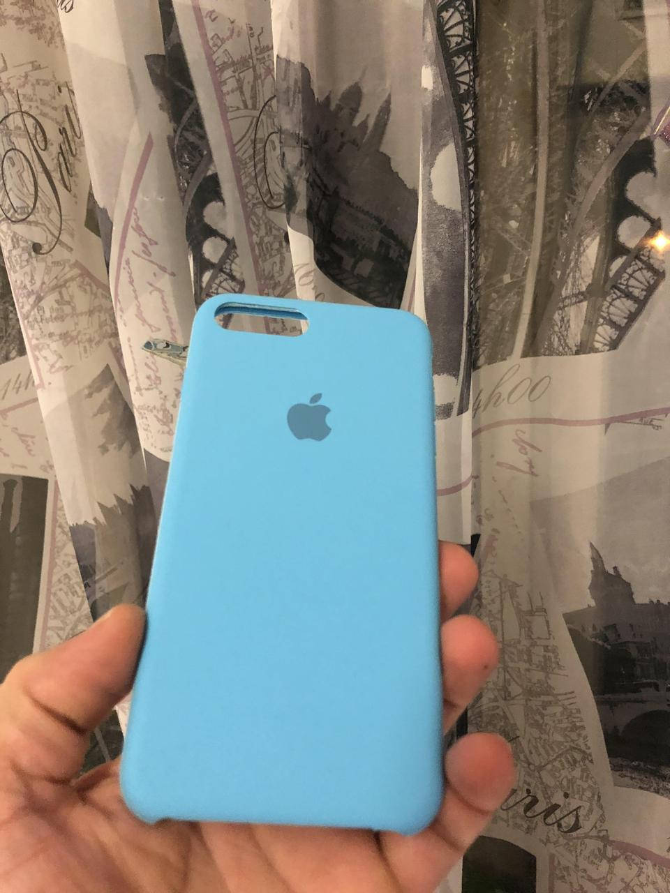 

Чехол на айфон 8 плюс(Голубой)накладка бампер силиконовый