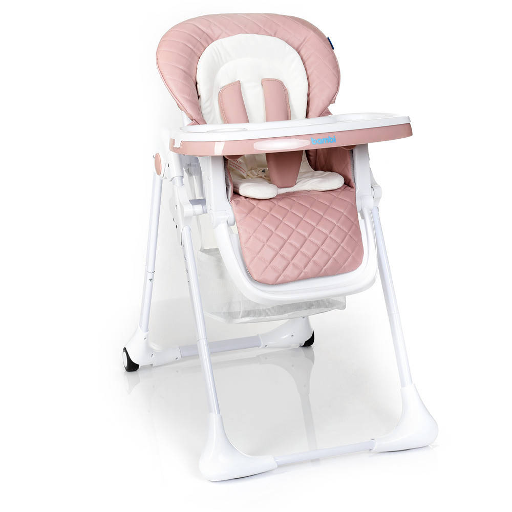 

Стульчик для кормления (кожаный чехол) Bambi M 3890 Rosette QT Розовый