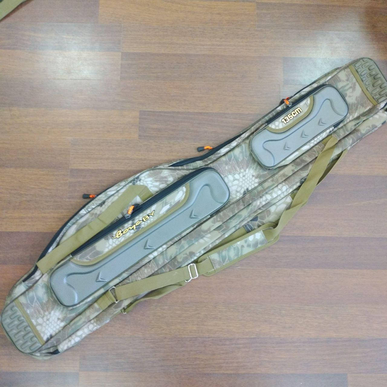 

Чехол для удилищ BoyaBy 1.35m питон, 3 отсека 2 кармана