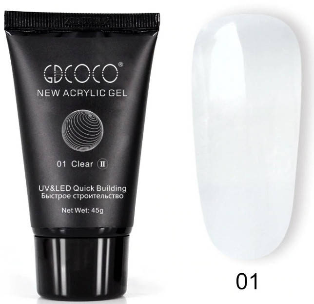 

Акрил-гель GDCOCO №01 UV/LED 45 г, clear