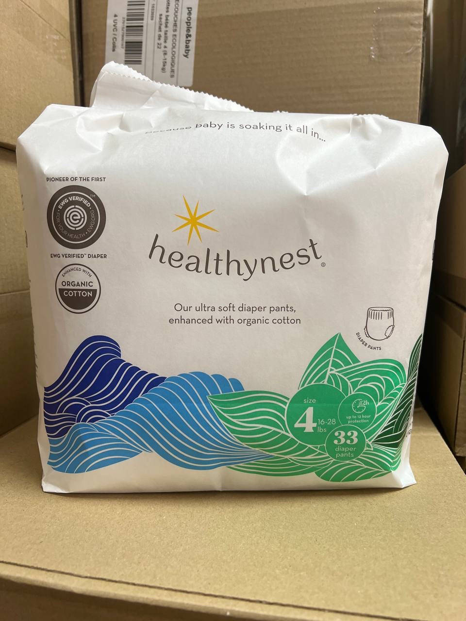 

Подгузники-трусики Healthyhynest organic Чехия премиум класса 4 размер 33шт, Белый