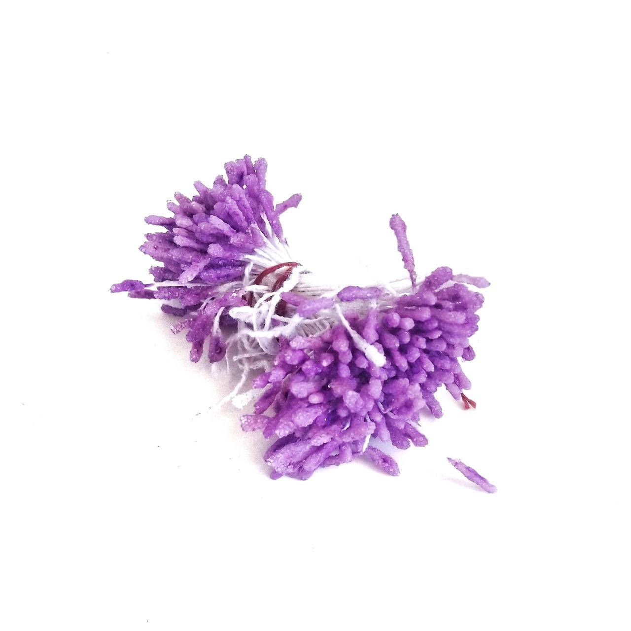 

Тычинки сахарные на нитке 100 штук(200 головок). Цвет сиреневый