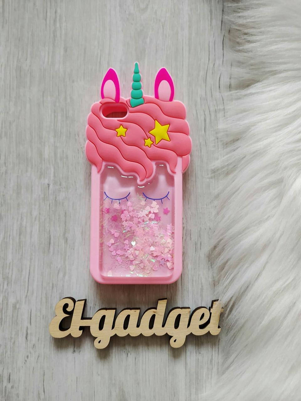 

Чехол 3D на iPhone 5 / 5s / se Единорог розовый с блестками