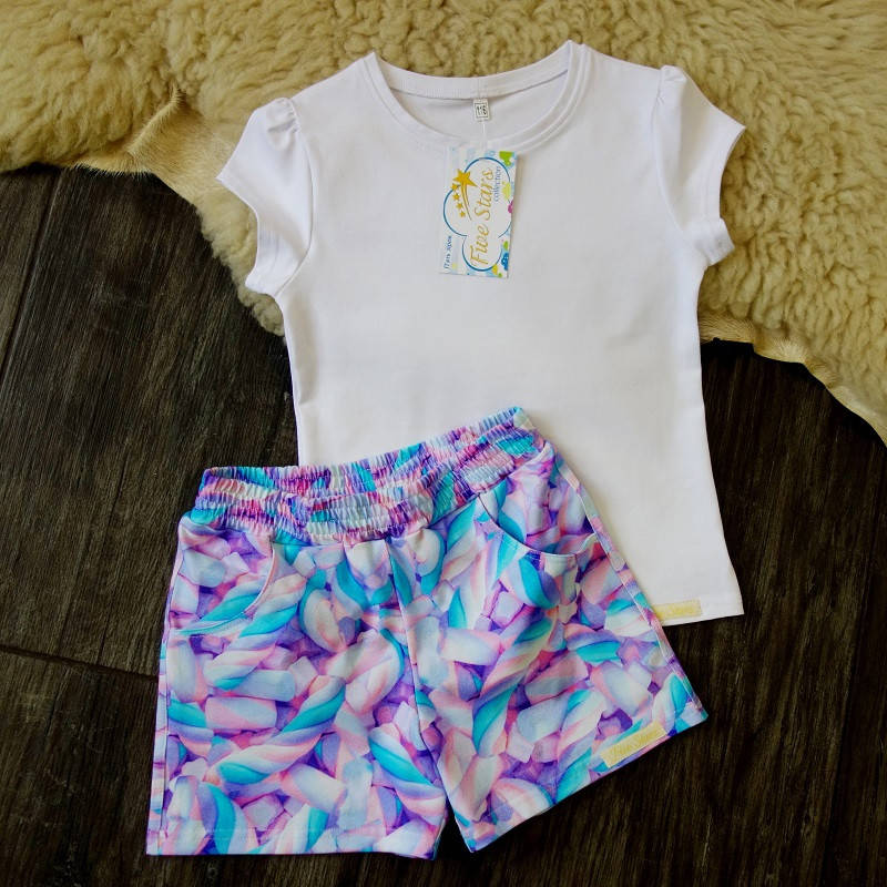 

Комплект футболка і шорти маршмелоу Five Stars KD0461-10560-104p, Разные цвета