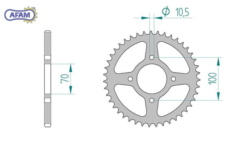 

AFAM ЗВЕЗДА ЗАДНЯЯ СТАЛЬ ДЛЯ ЦЕПИ 520