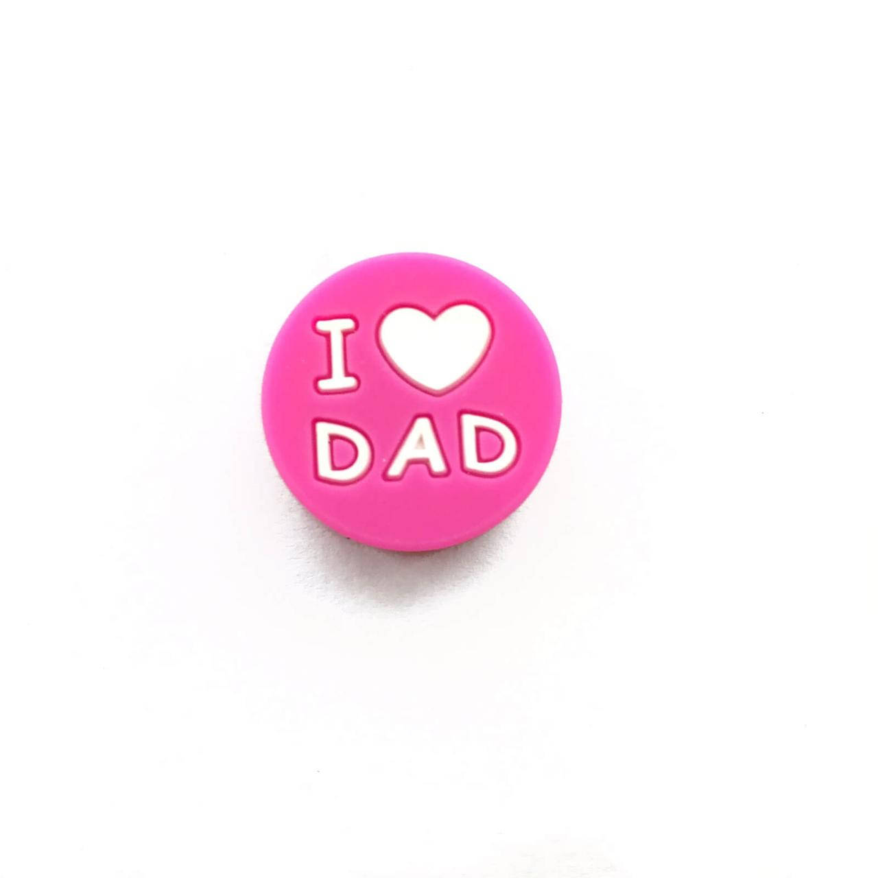 

I LOVE DAD (малина) силиконовые бусины