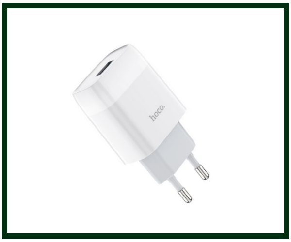 

Сетевое зарядное устройство Hoco C72A 1 USB 2.1A, белое, Белый