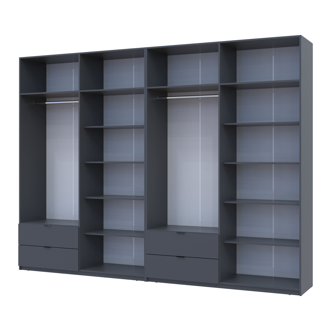 Розпашна Шафа для одягу Doros Лукас Графіт 4+4 ДСП 320х50х240 (42005129) 3