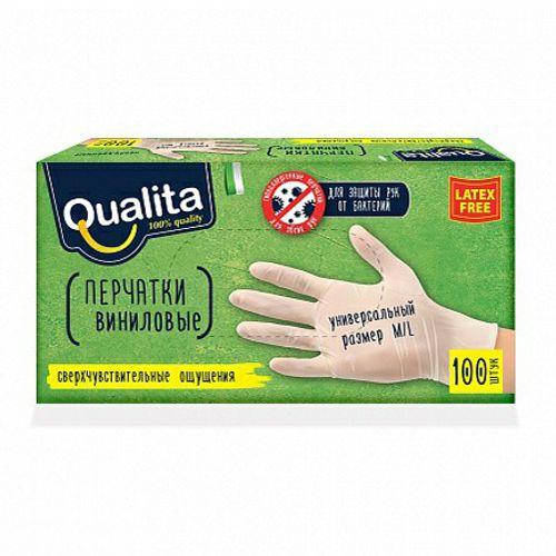 

Перчатки "Qualita" винил, прозраный, размер универсальный M/L