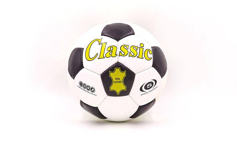 

Мяч футбольный кожаный №5 Classic 0045: сшит вручную