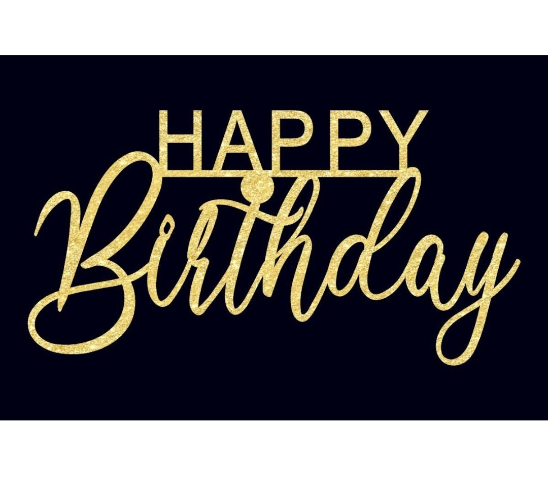Збільшити Топер торцевий пластик із блиском Happy Birthday