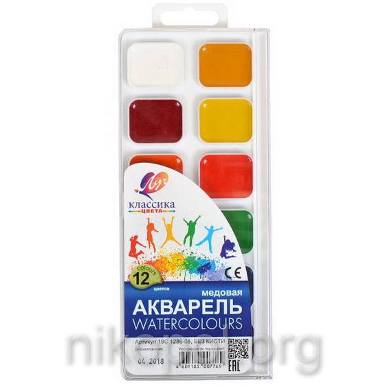 

Краски акварельные "Классика" 12 цветов, Разные цвета