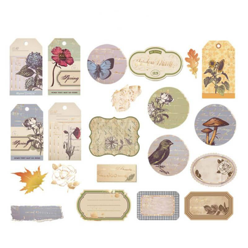 

Набор стикеров картинок Retro Label 40 штук, Серый