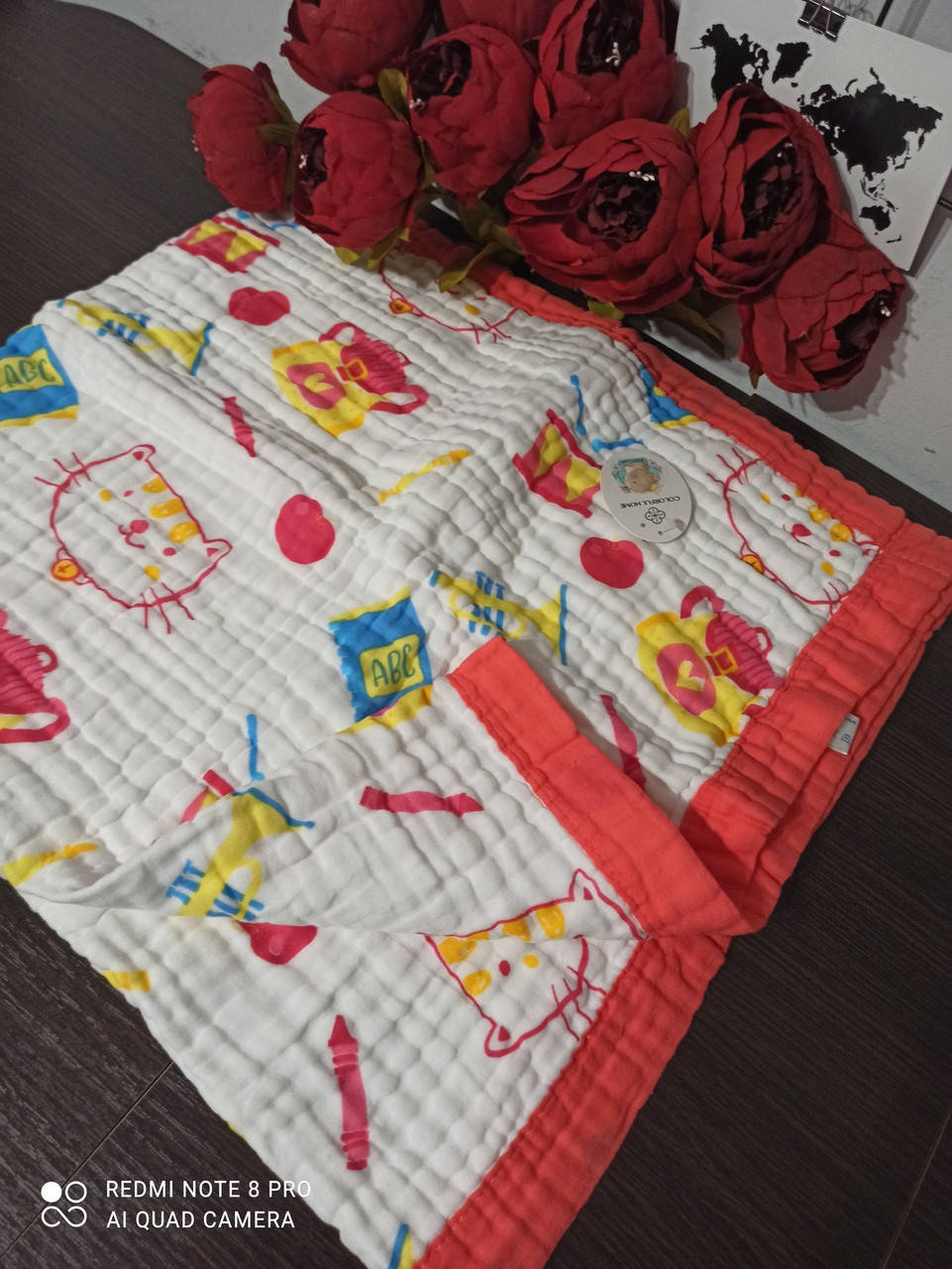 

Детское муслиновое покривало,одеяло 100*100см. полностью натуральное