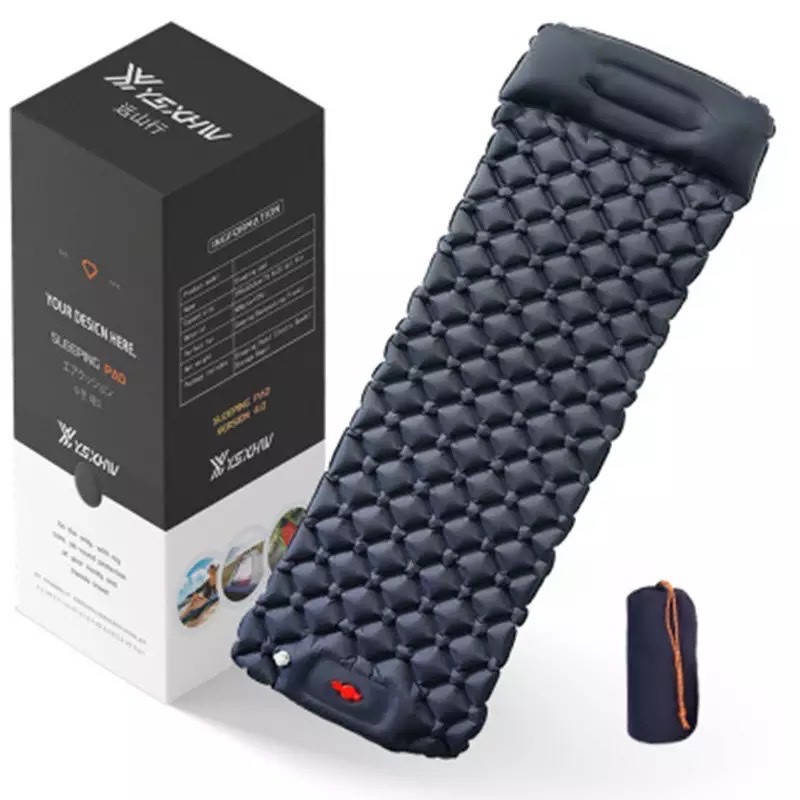 

Надувной туристический коврик, матрас 40DNylon/TPU с подушкой, Темно-серый