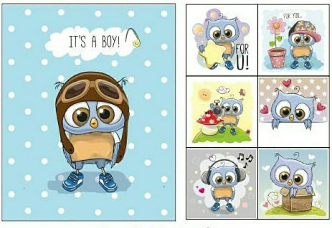 

Набор панелей из сатина "It`s a boy" на голубом фоне с горошком, Голубой