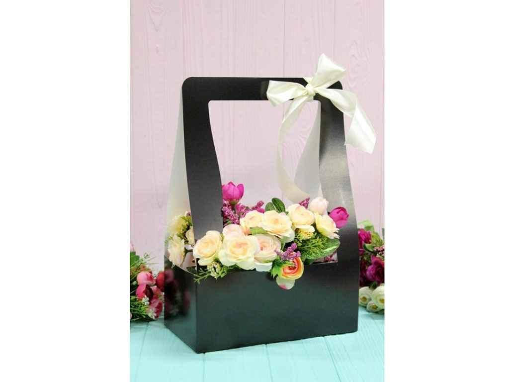 

Коробка для квітів Hand bag 12*23.5*35см. кол. Чорний ТМ УПАКОВКИН, Черный