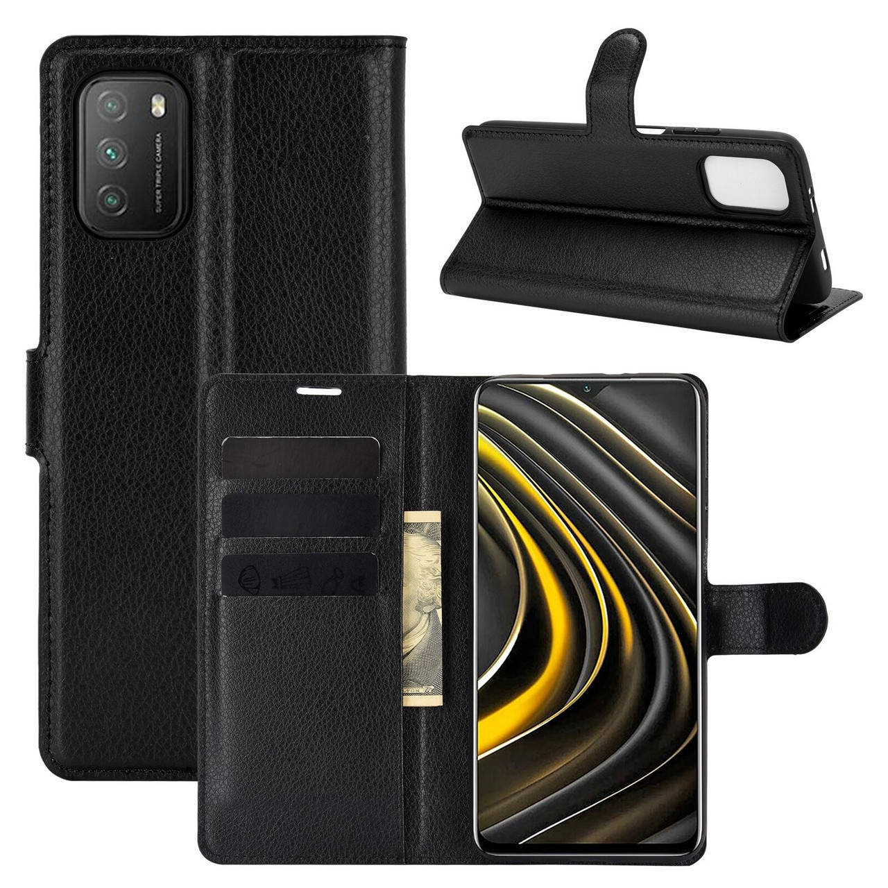 

Чехол-книжка Litchie Wallet для Poco M3 Black, Черный