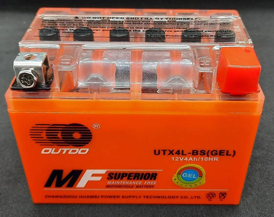 

Аккумулятор 12V 4Ah гелевый (113х70х85) UTX4L-BS OUTDO