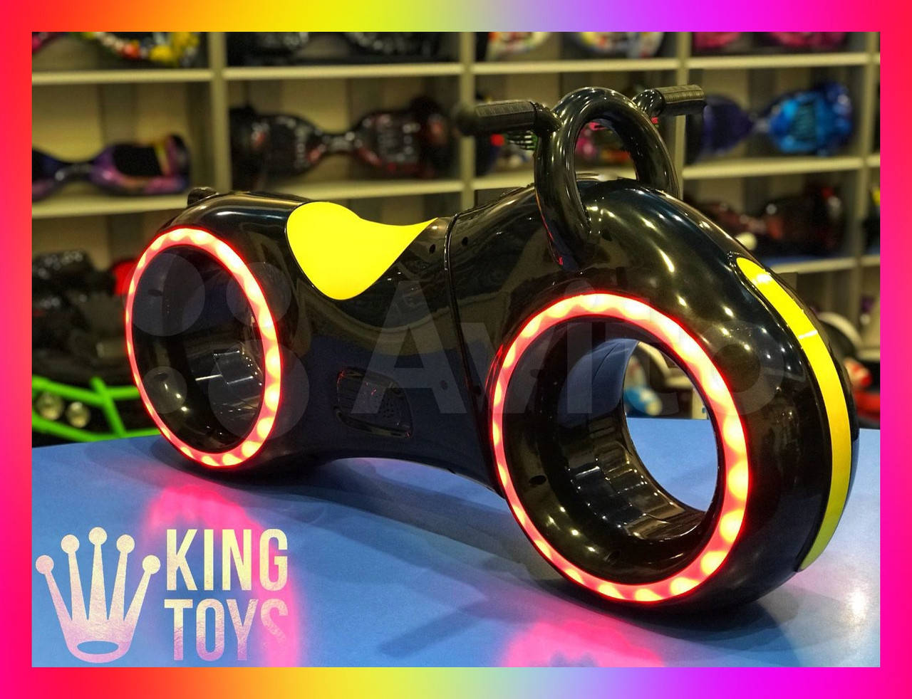 

Детский беговел Мотоцикл Трон Байк с Led подсветкой колес. Велобег Tron Bike GS-0020 Желтый