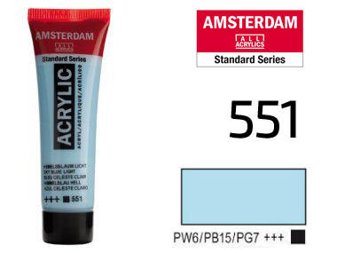 

Краска акриловая AMSTERDAM, (551) Небесно-голубой светлый, 20 мл, Royal Talens
