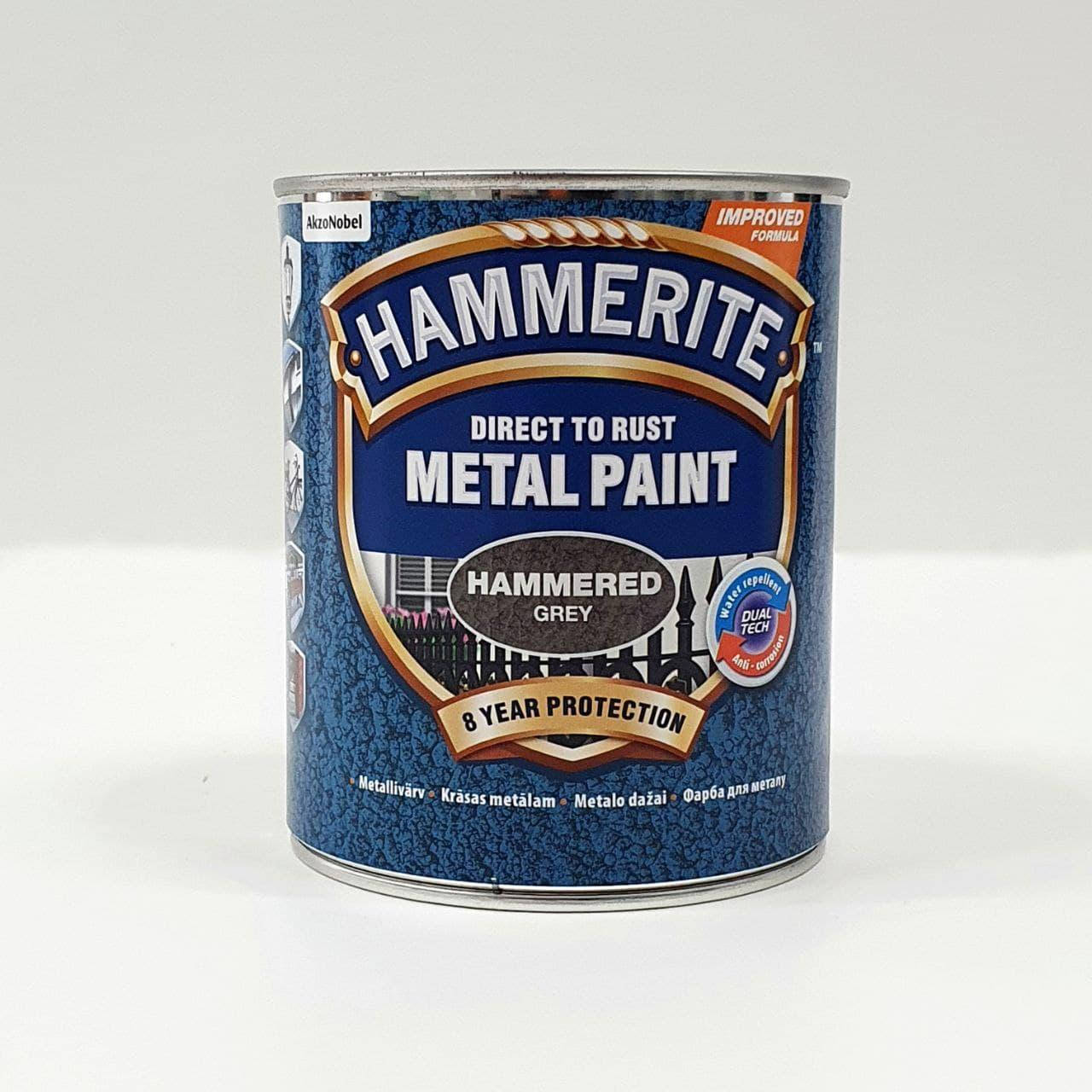 

Эмаль по металлу HAMMERITE (ХАММЕРАЙТ) молотковая серая 0.75л
