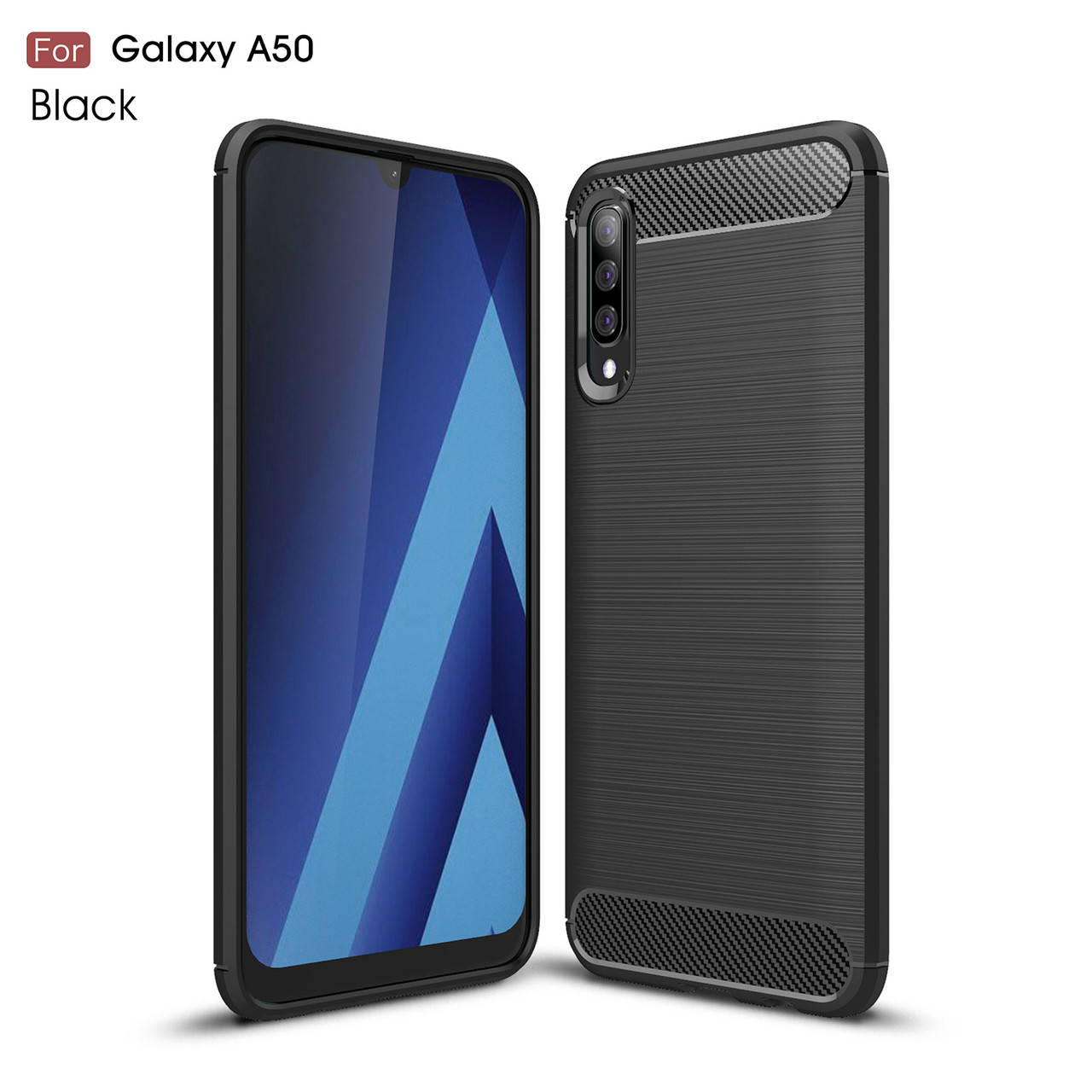 

Противоударный чехол для Samsung Galaxy A50 карбон
