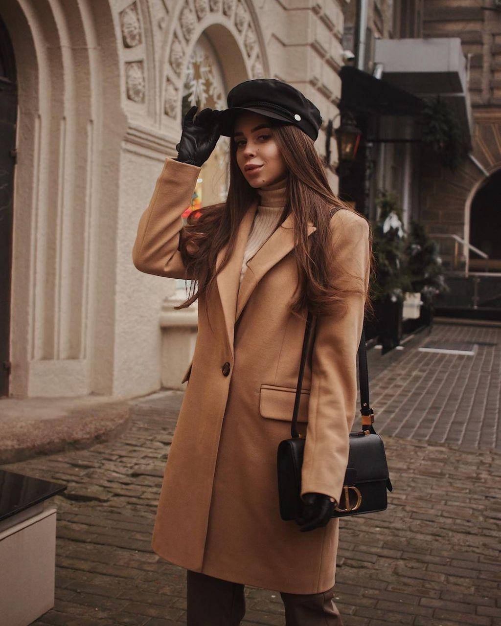 

Женское пальто из кашемира (бежевое) 1, Бежевый