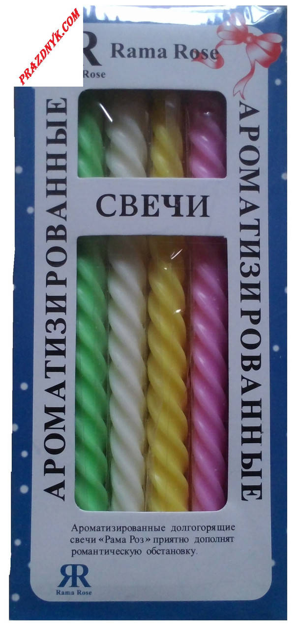 

Свечи спиральные 21см, Разные цвета