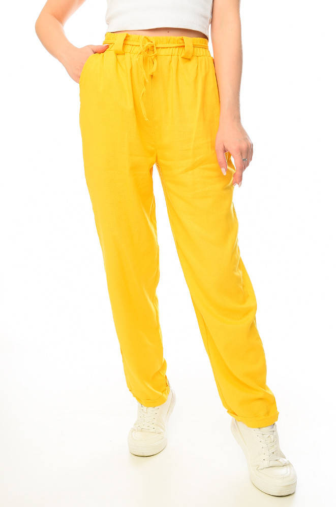 

Штаны женские желтые размер S ААА 142664M, Желтый