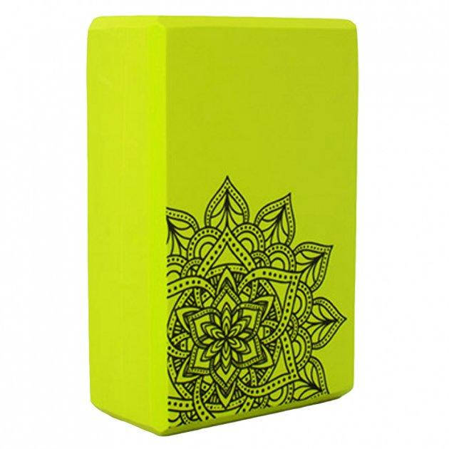 

Блок для йоги опорный EVA салатовый с рисунком 23х15х7,5 см (MS 0858-5)
