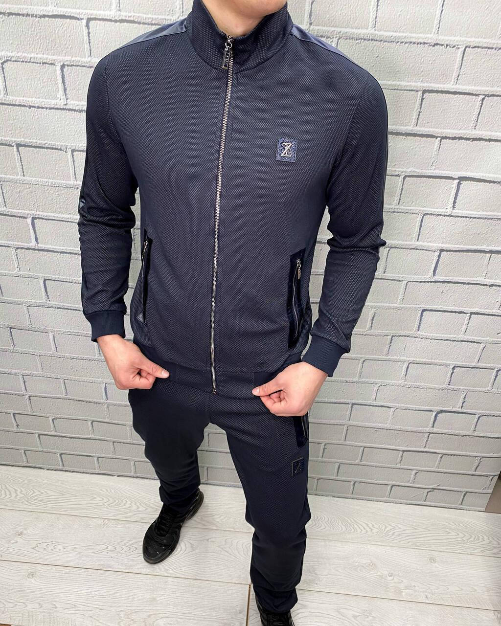 

Спортивный костюм мужской Zilli Темно-синий Трикотажн Демисезонный Стильный Люкс качество XXL, Черный