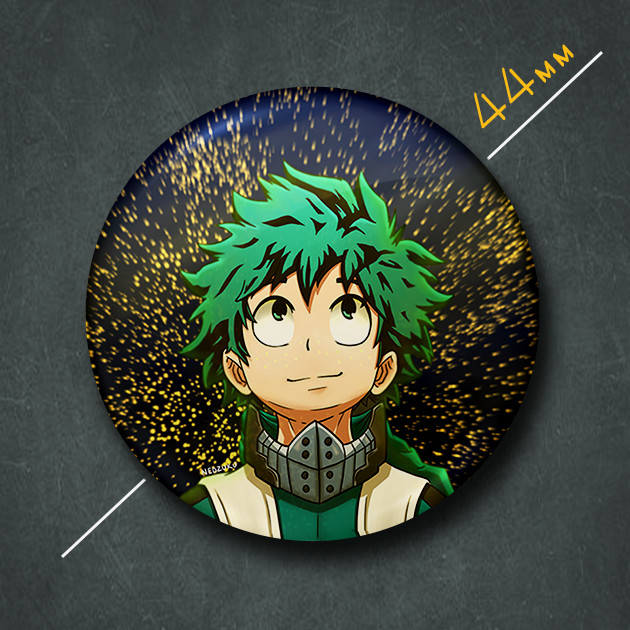 

"Изуку Мидория (Моя геройская академия / My Hero Academia)" значок круглый на булавке Ø44 мм