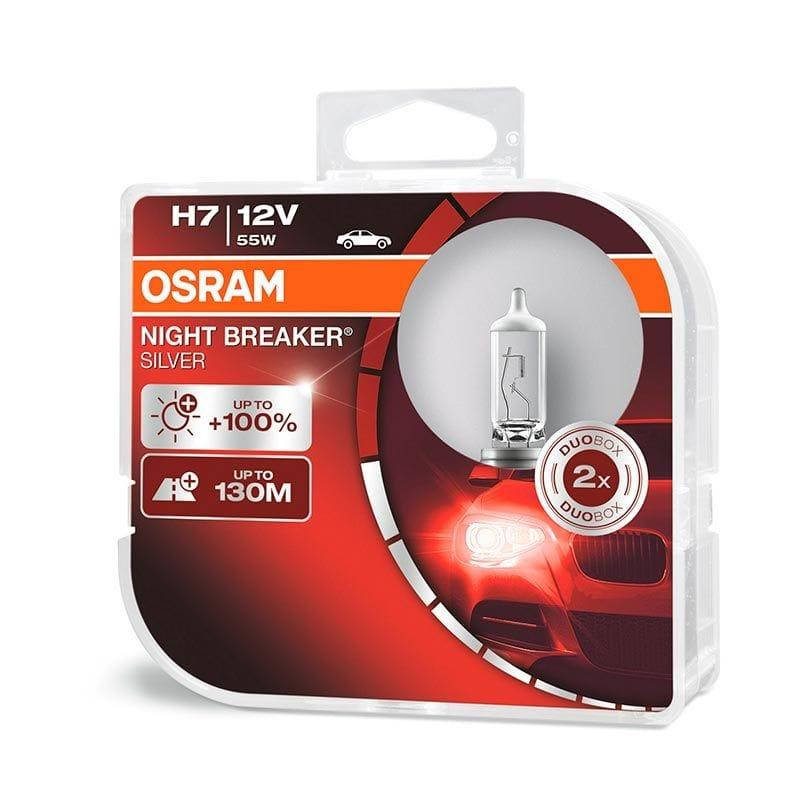 

Галогенная лампа OSRAM Night Breaker Silver +100 H7 55W 12V PX29t Duo box 64210NBS-HCB