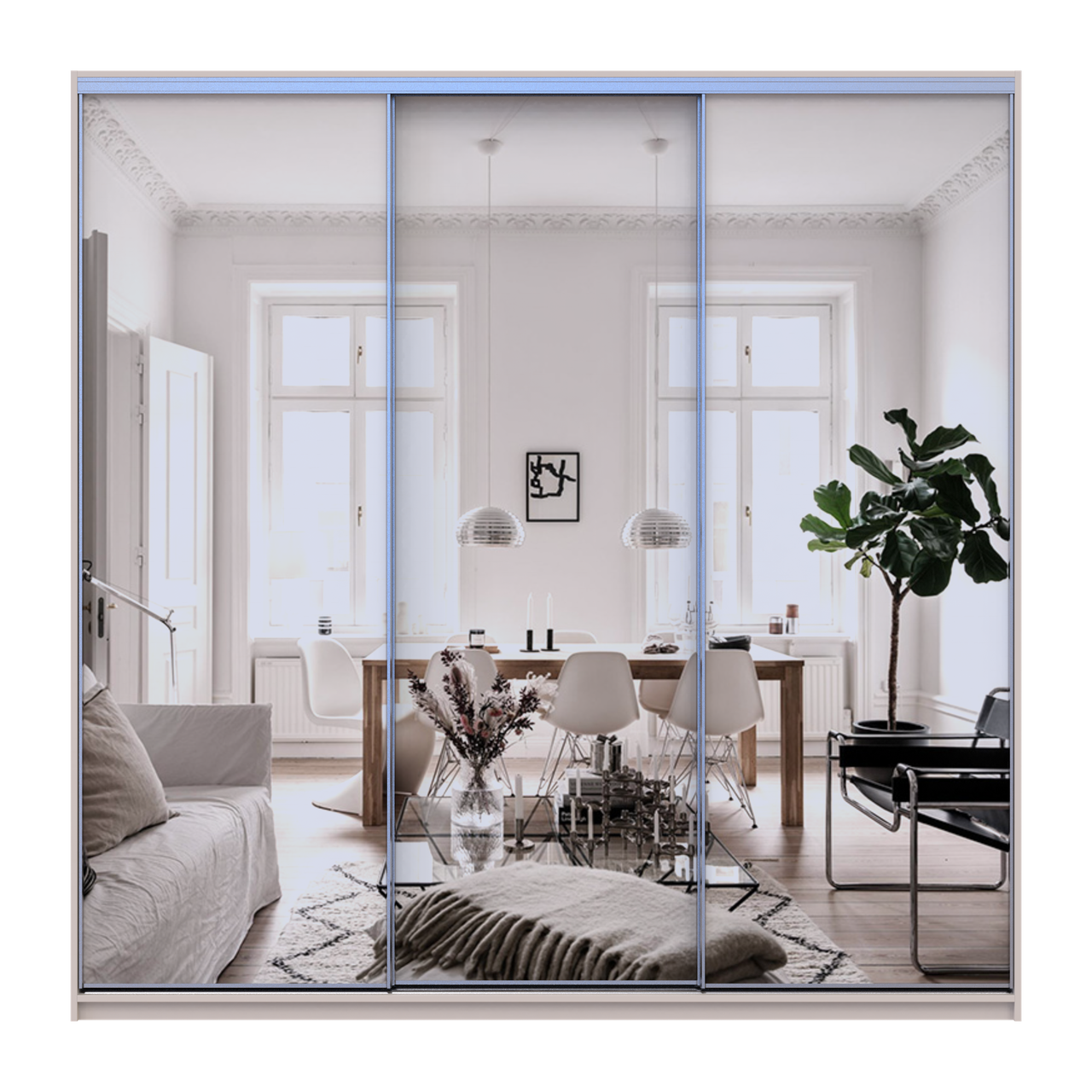 Шафа купе Doros Сіті Лайт Кашемір 3 Дзеркала 225х60х225 (80736386) 3