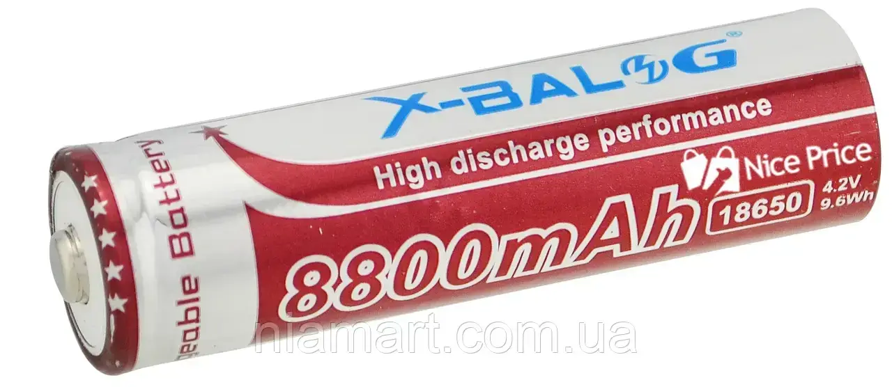 

Аккумулятор X-Balog Li-ion 4.2V 18650 8800 mah (Purple) (2430)