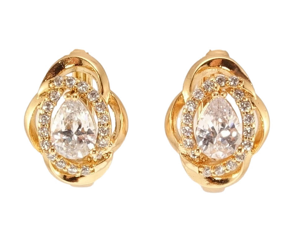 

Серьги Xuping Позолота 18K колечки "Декоративные цветочки с кристаллами"
