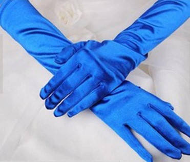 

Перчатки атласные синие, Синий