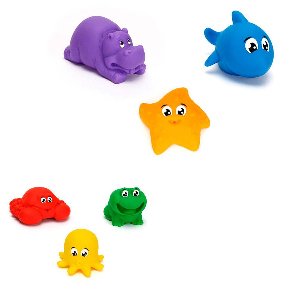 

Игрушки для купания ТехноК "Морские обитатели", 3 штуки, 2 вида, 7471