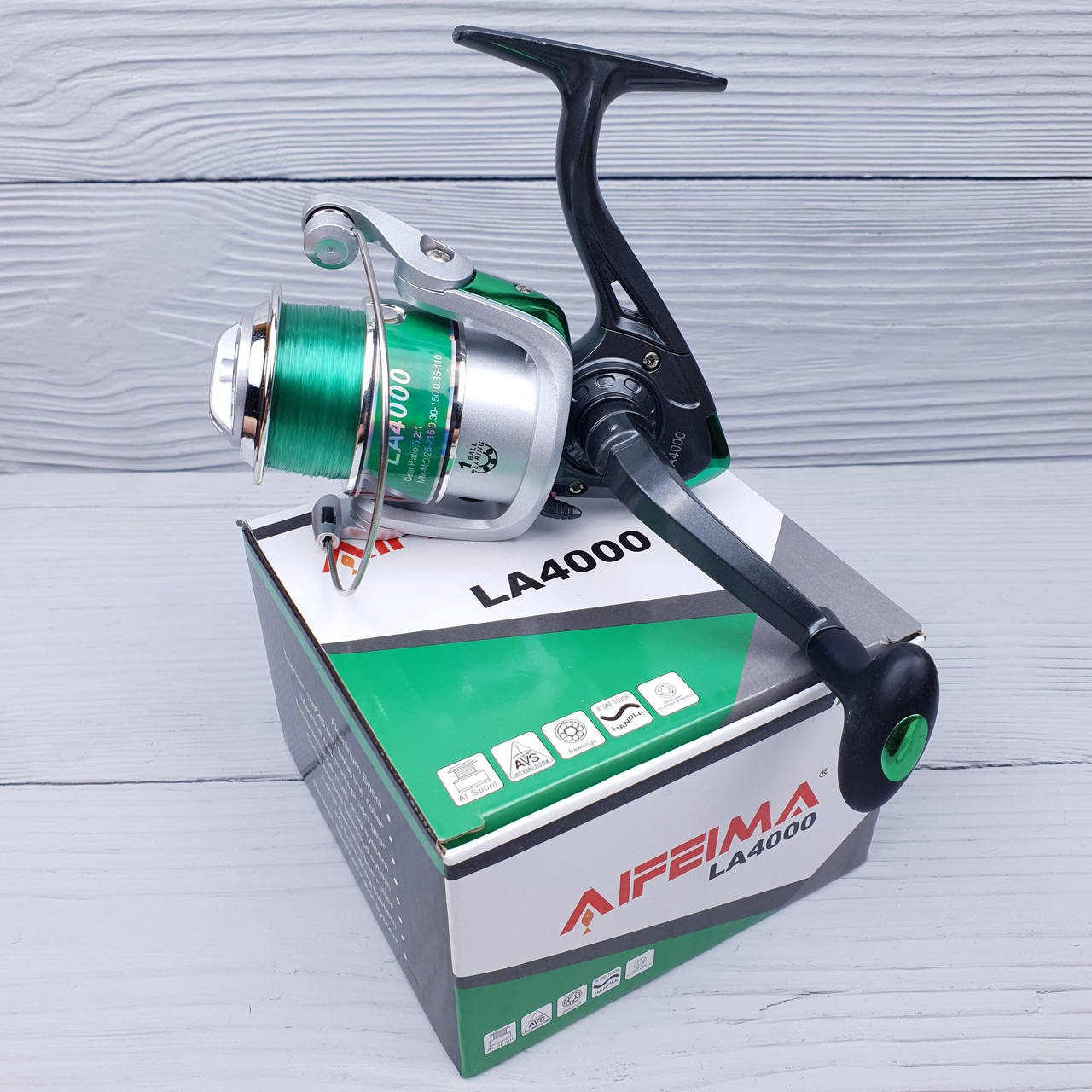 

Безынерционная катушка рыболовная  Feima LA катушка передний фрикцион, Зелёный