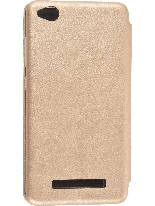 

Чехол книжка для Xiaomi Redmi 4A \ Чехол книжка на магните есть отдел для карты Redmi 4A золото, Золотистый