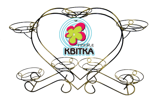 

Оконная Металлическая Подставка для Цветов на 7 Горшков "Сердце"