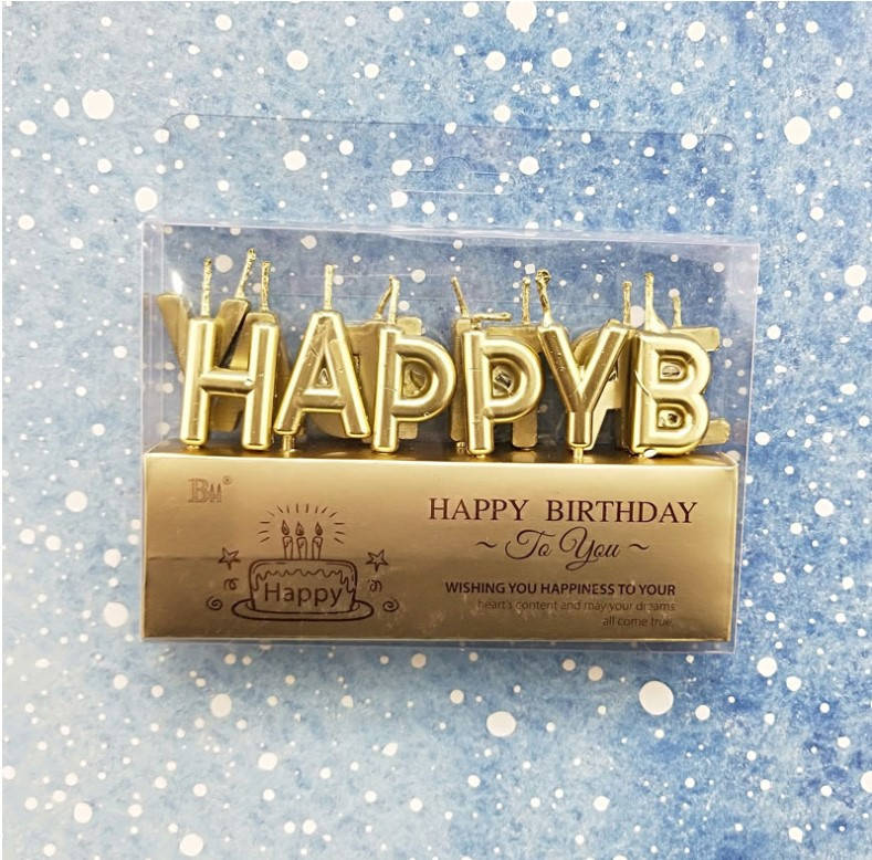 

Свечи буквы "Happy Birthday" золото