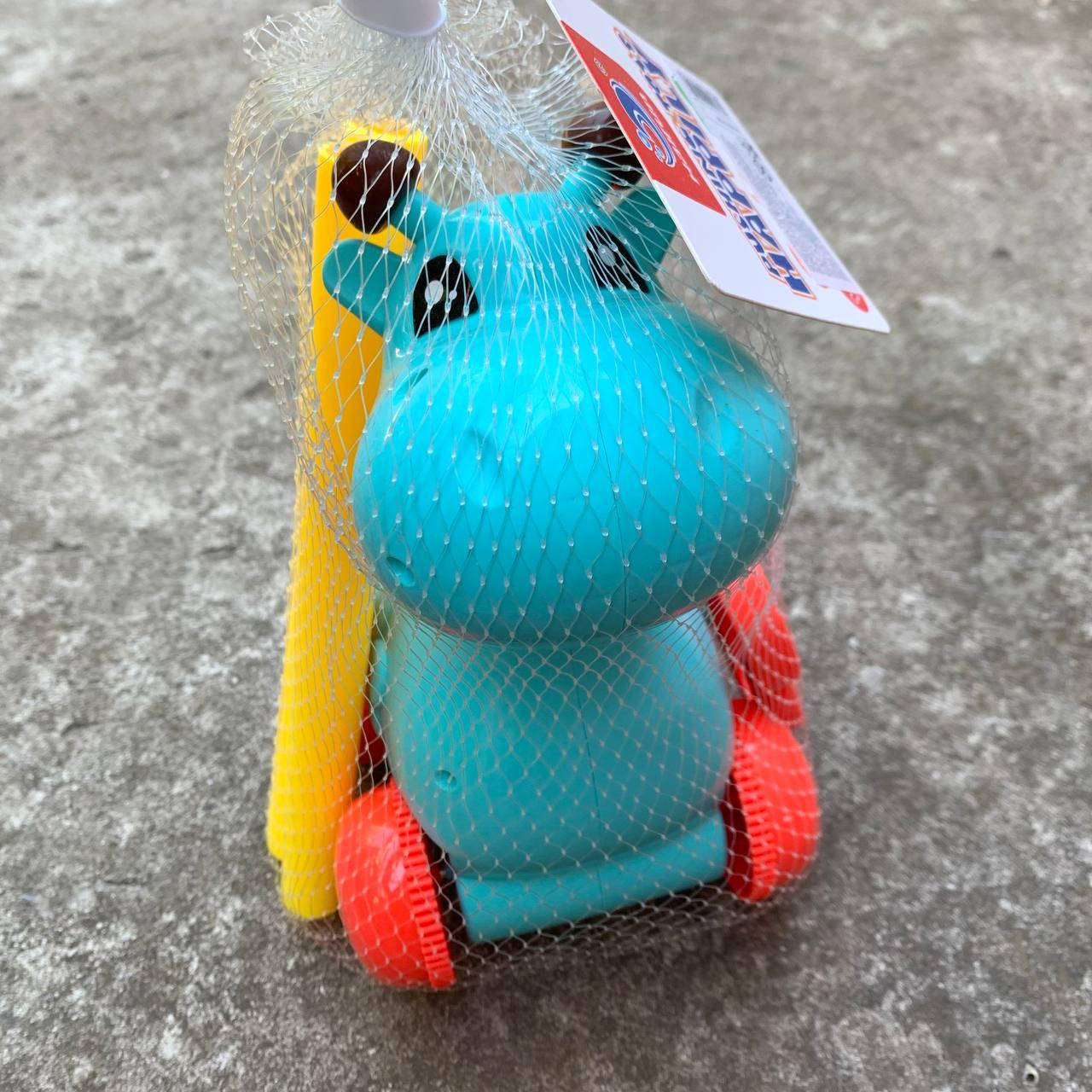 

Детская каталка на палочке жирафик, голубая, Голубой