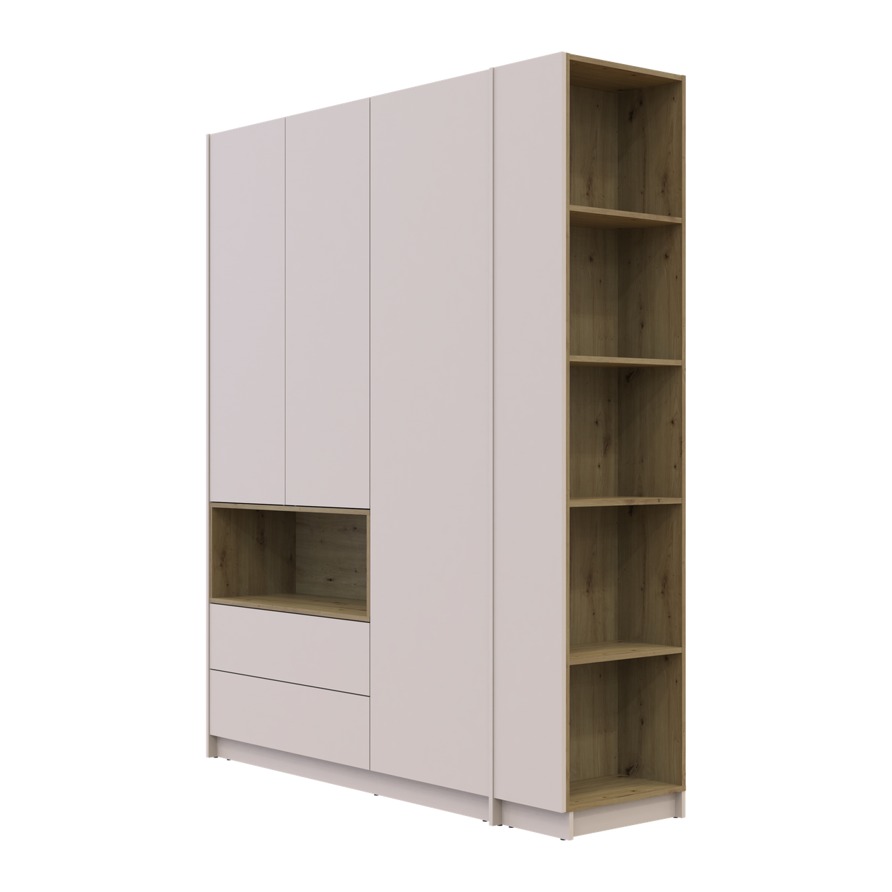 Шафа для одягу з нішею та етажеркою Doros Дейл Кашемір/Дуб Артізан 3 ДСП 178х52х220 (44900338) 7