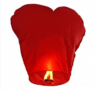 

Небесный фонарик Сердце (Красное), Красный